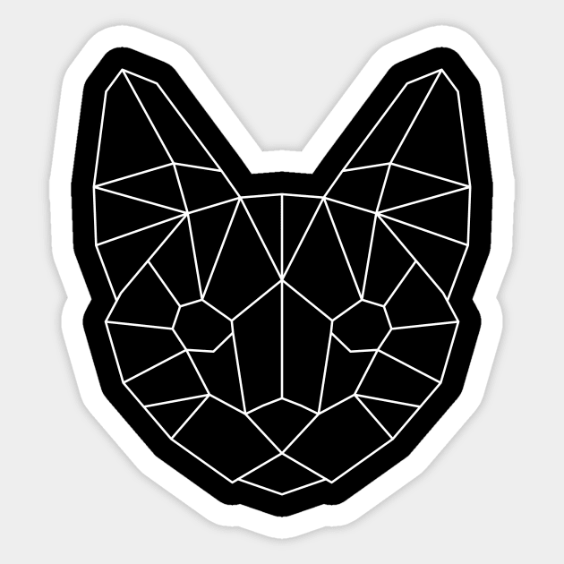 Geo Cat Face Head Sticker by fuzzyleaf